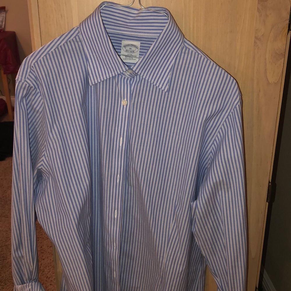 Button down blue stripes.